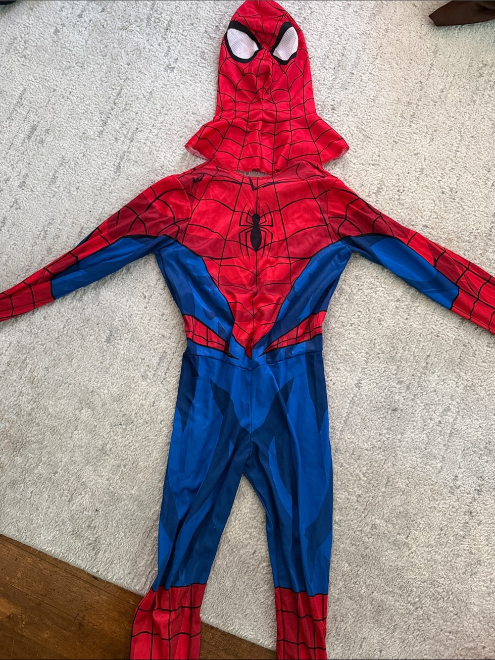 Kids Red & Blue Spider Man Superhero Costume Hoodie Jumpsuit